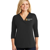 New - Ladies Concept 3/4 Sleeve Soft Split Neck Top